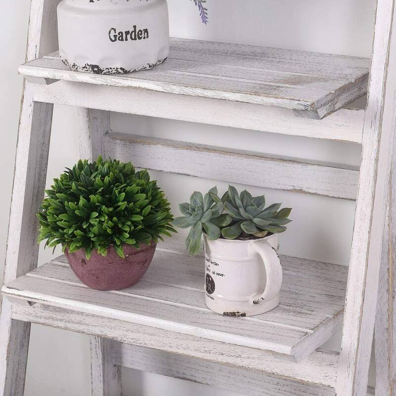 4 Tier Wooden Plant Ladder Shelf