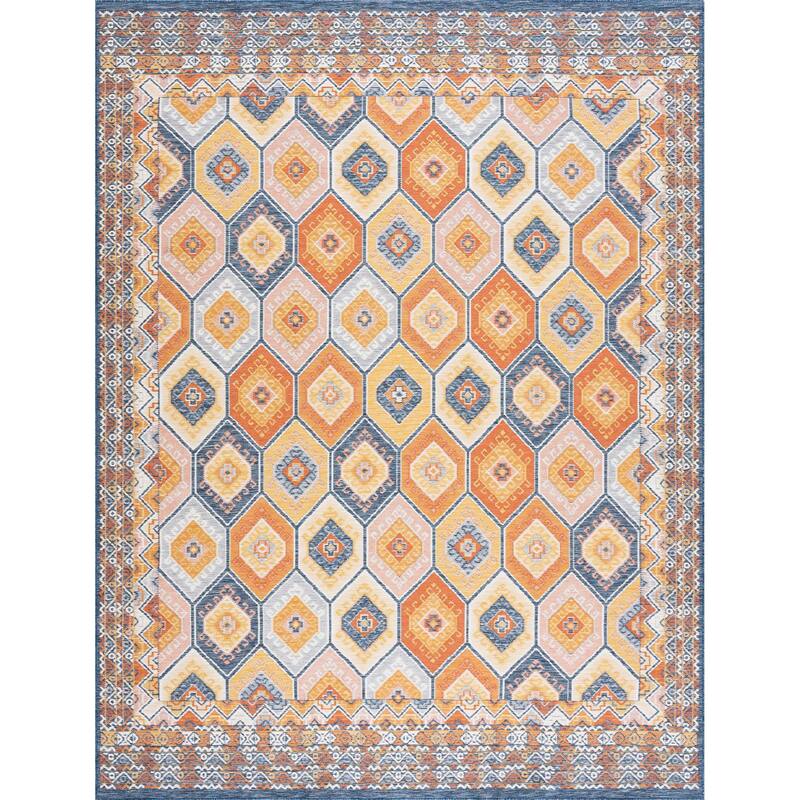 Alfresco Nautical & Coastal Geometric Reversible Indoor/Outdoor Area Rug