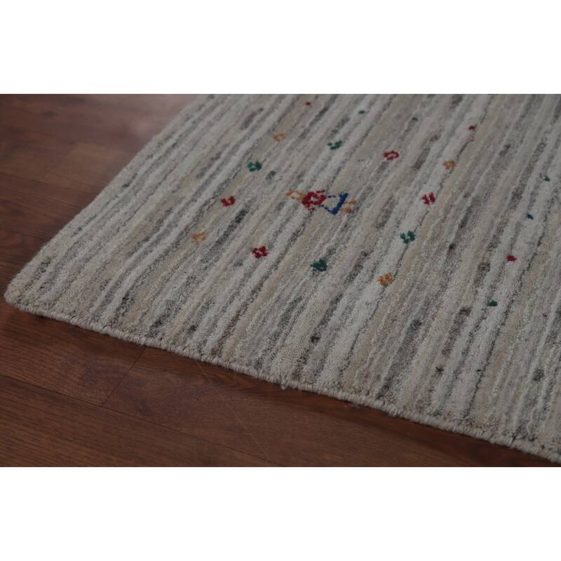 Hand Knotted Oriental 100% Wool Carpet Tribal Animal Pictorial Beige & Ivories Gabbeh Area Rug - 10' 0'' X 8' 6''
