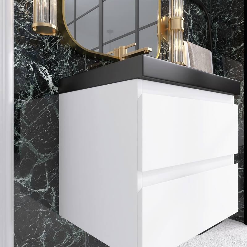 Floating Bathroom Vanity with Quartz Sand Top