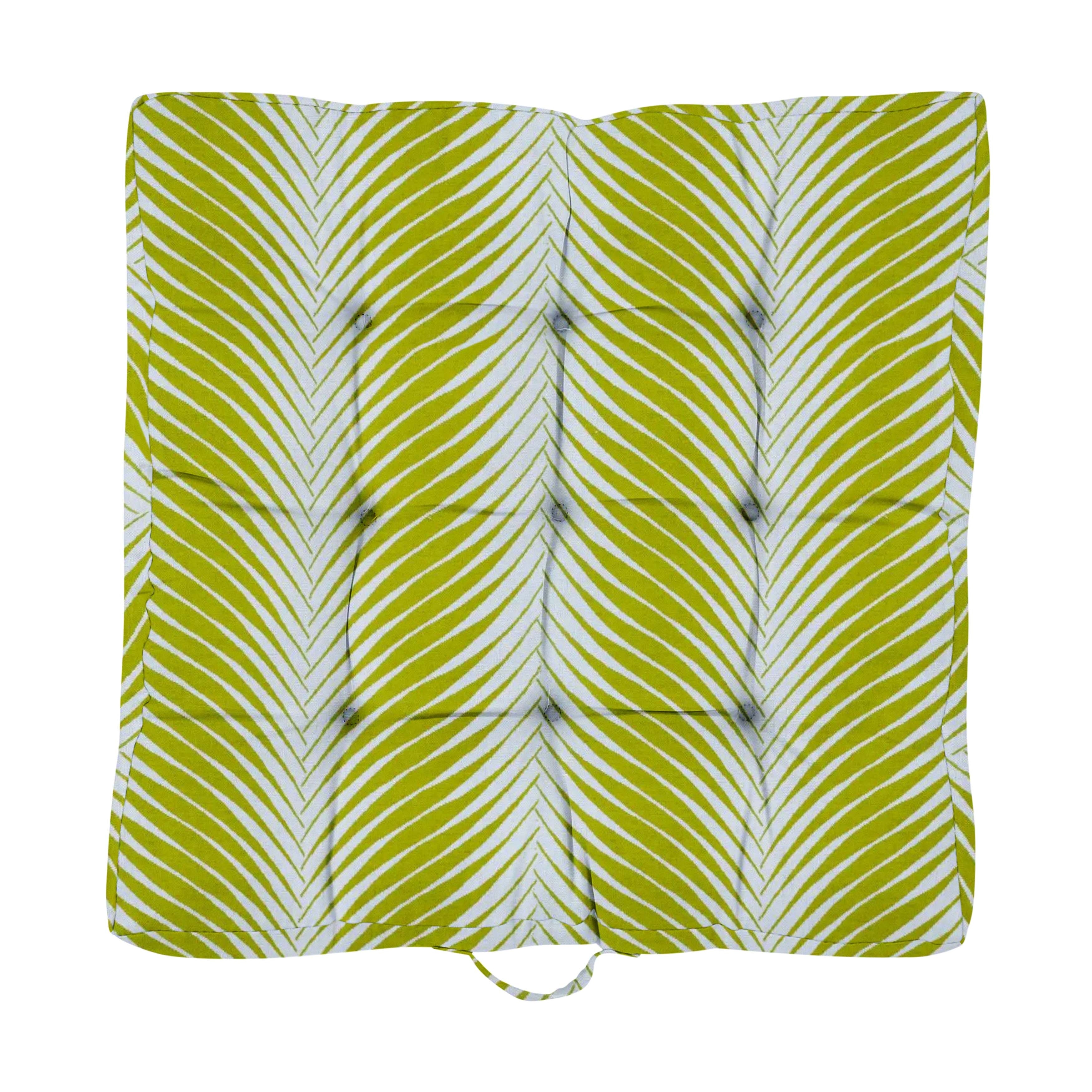 Sorra Home Sunbrella Indoor/Outdoor Palm Square Tufted Floor - Picture 11 of 13