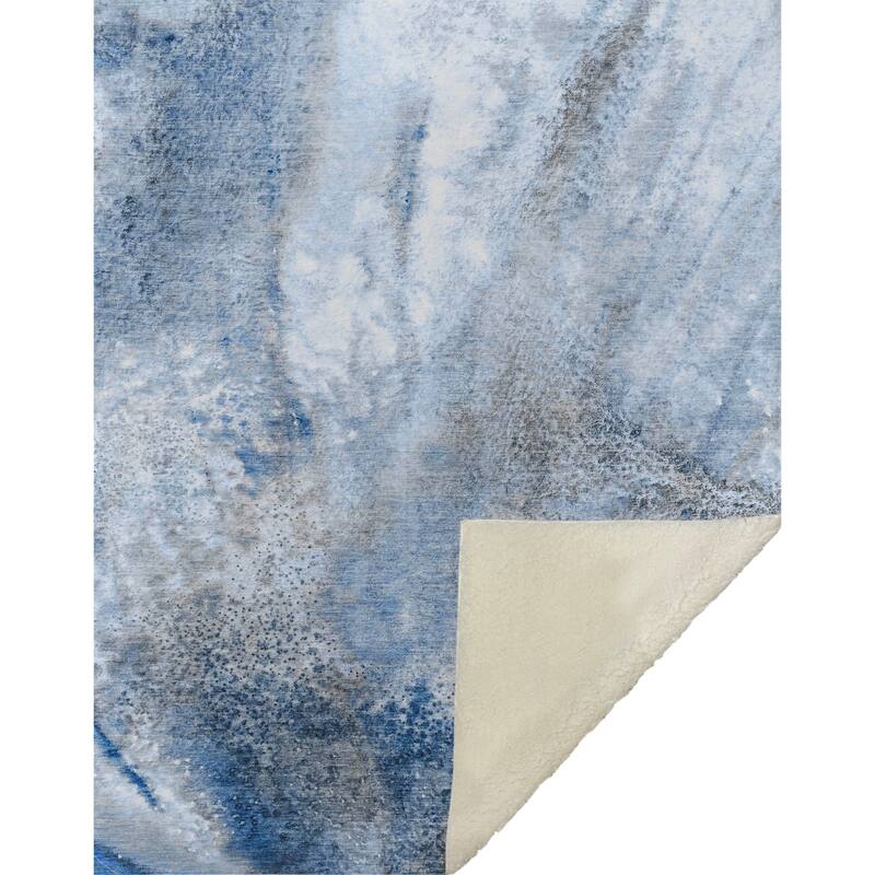 Premium Machine Washable Contemporary Glam Sherpa Throw Blanket