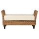 preview thumbnail 2 of 6, Woven Natural Abaca Bench With Cushion by East at Main