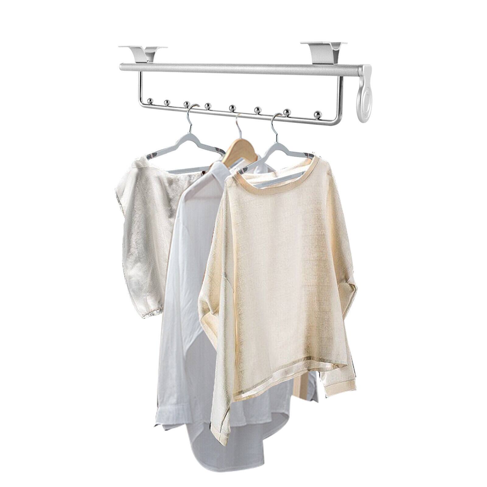 Adjustable Retractable Closet Rod PullOut Clothes Hanger Bed Bath