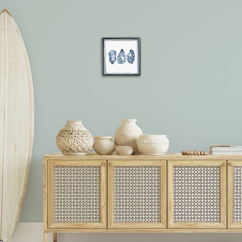 Stupell Oyster Shell Trio Framed Giclee Art Design By Lucille Price