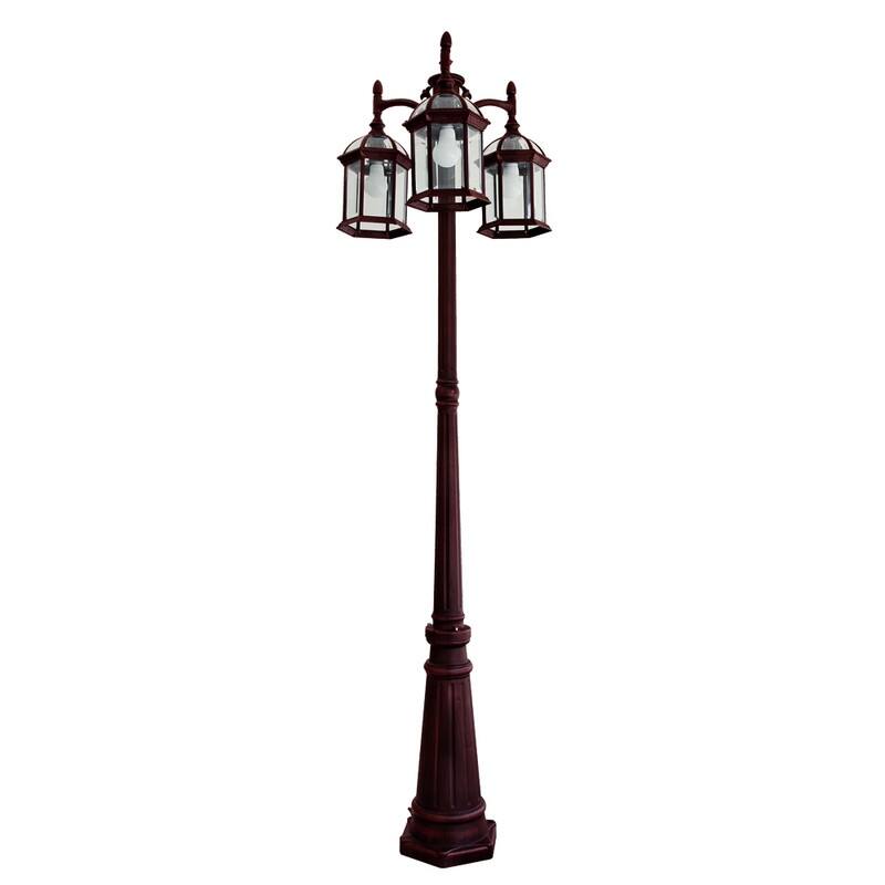 Lutec 3-Head Rust Outdoor Post Light - 22.40 x 78.2 x 22.40