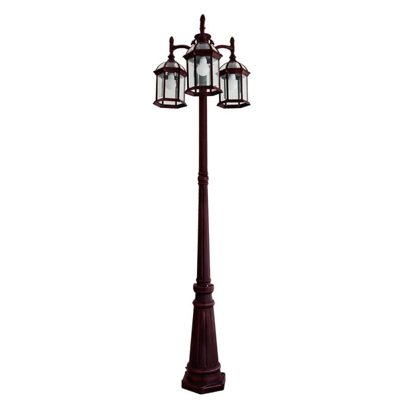Lutec 3-Head Rust Outdoor Post Light - 22.40 x 78.2 x 22.40