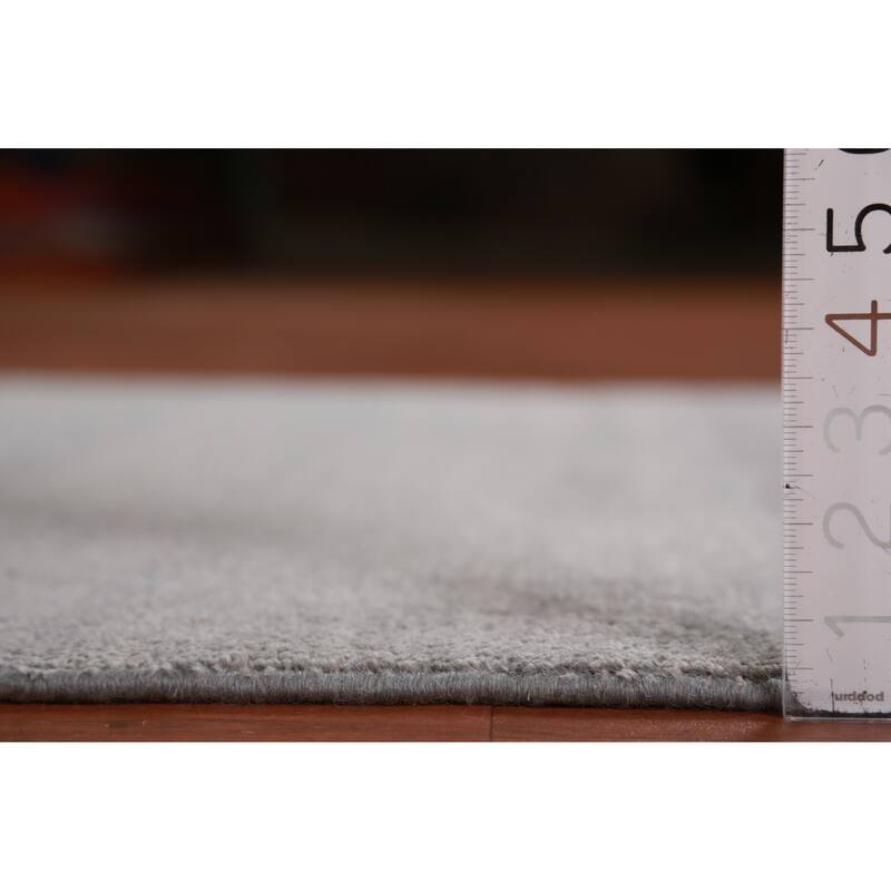 Hand Knotted Oriental 100% Wool Carpet Modern Solid Greys & Charcoal Gabbeh Runner Rug - 10' 1'' X 3' 3''