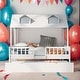 preview thumbnail 14 of 24, Full Size House Bed Wood Bed With Twin Size Trundle,Sturdy Construction for Bedroom White