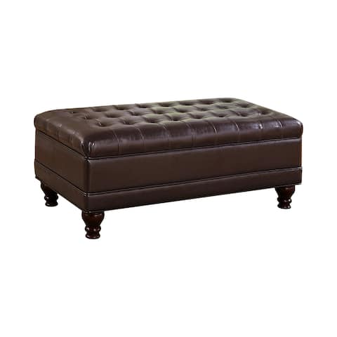 Traditional Over-Sized Storage Ottoman, Brown