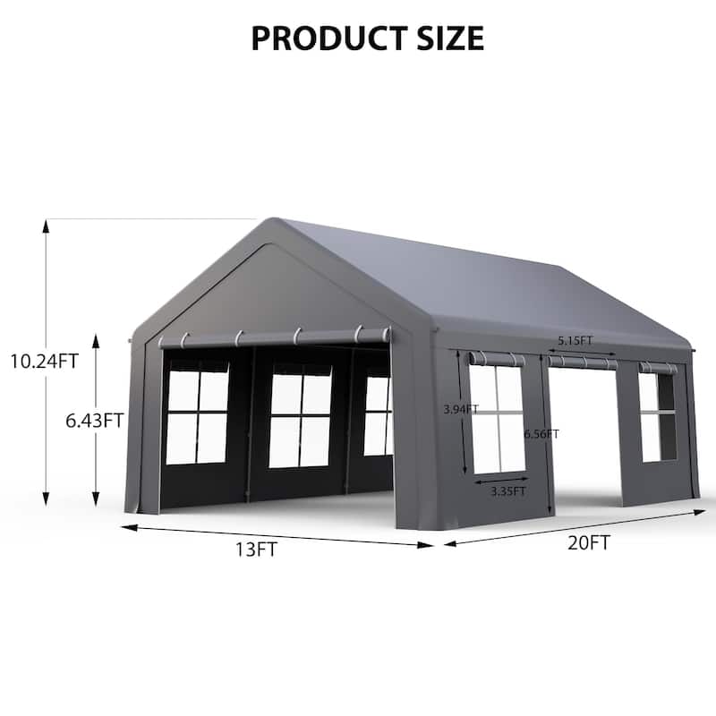 10x20ft,13x20ft Carport Portable Garage