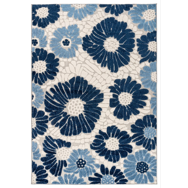 World Rug Gallery Palermo Modern Floral Indoor/Outdoor Area Rug