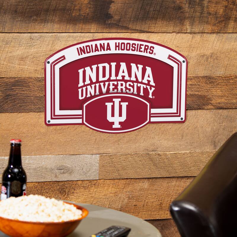 Indiana University Embossed Steel Wall Sign, 11" x 17"