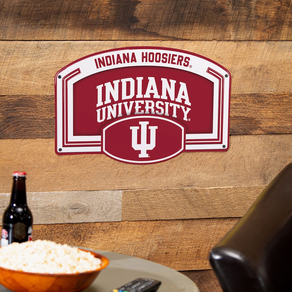 Indiana University Embossed Steel Wall Sign, 11" x 17"