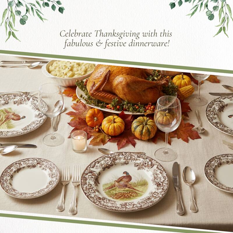 Spode Woodland Dinner Plate Birds Motif - 10.5