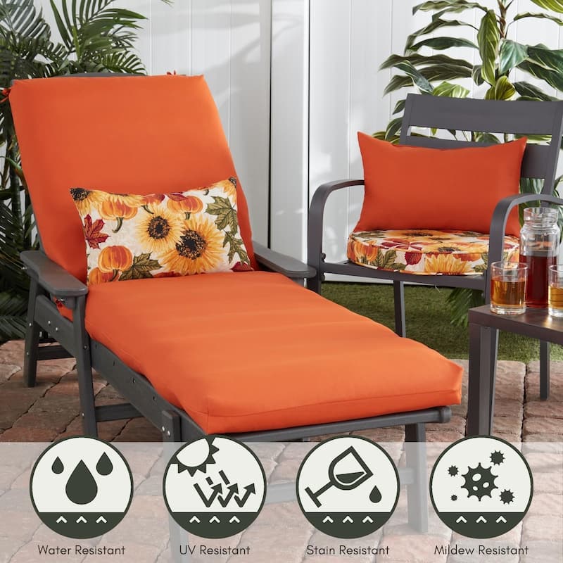 Greendale Home Fashions 18" Round Outdoor Chair Pad (Set of 2)