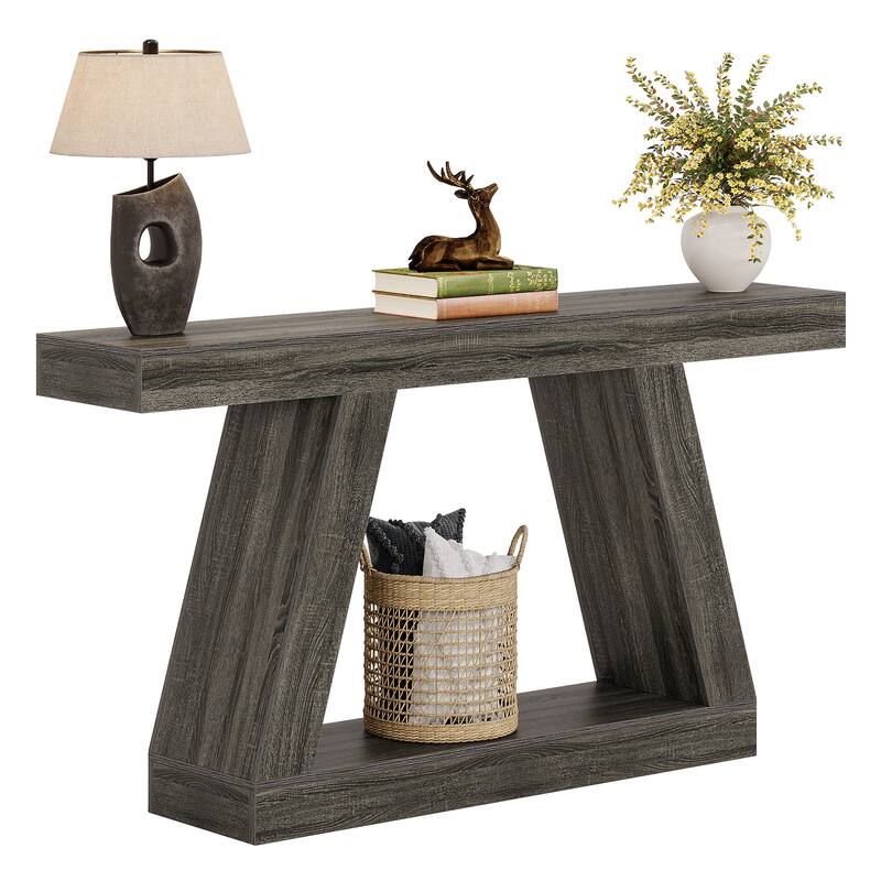 2-Tier Narrow Entryway Console Table for Living Room