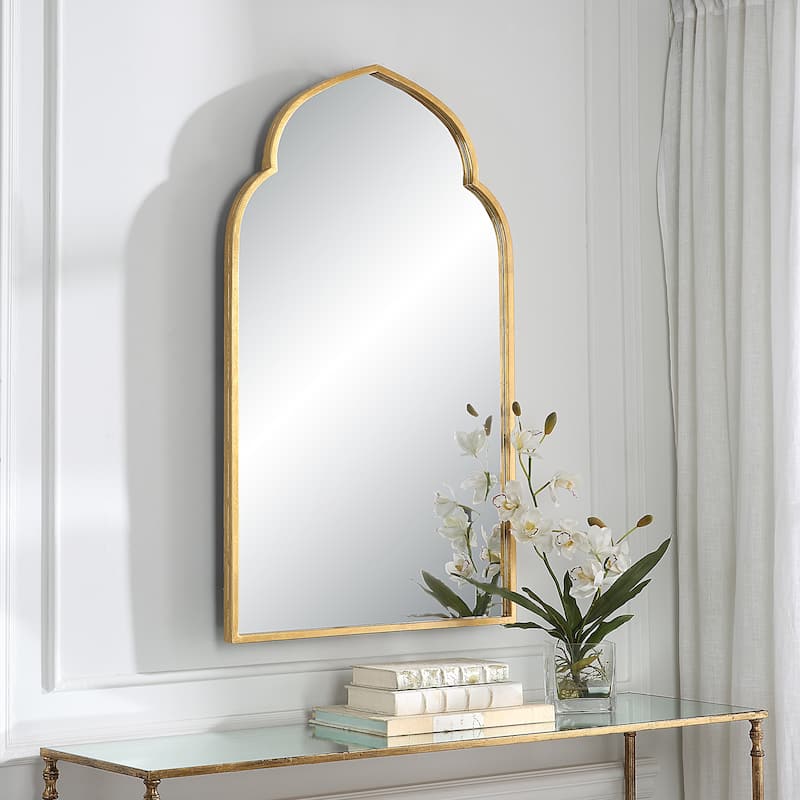Porch & Den Arabesque Iron Frame Wall Mirror - 38 x 22 x 1.25