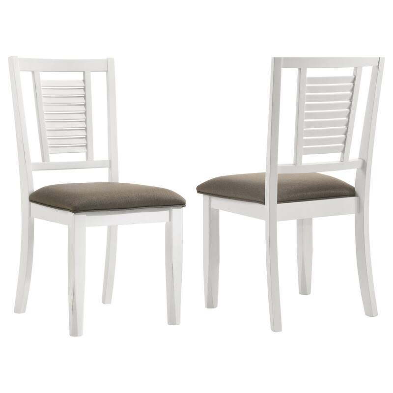 Appleton Washed Black Wood Dining Side Chair (Set of 2) - Distressed White