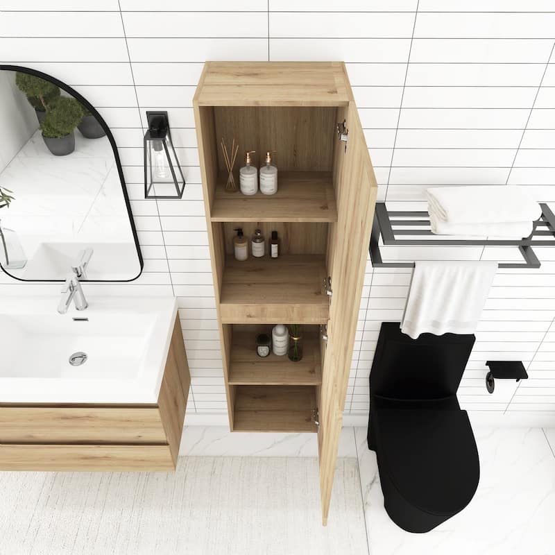 60" Tall MDF 2-door Accent Cabinet with Interior Shelves - 15.75'' x 59''