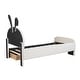 preview thumbnail 8 of 20, Velvet Rabbit-Shaped Twin Size Platform Bed with Drawers and Bed-End Storage Pocket