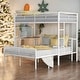 preview thumbnail 42 of 58, Artsy Twin Over Full Metal Bunk Bed with Integrated Desk, Ladder and Quality Slats for Bedroom, Versatile Use