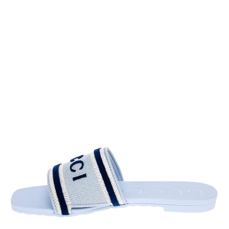 Gucci Striped Knit Jacquard Sandals