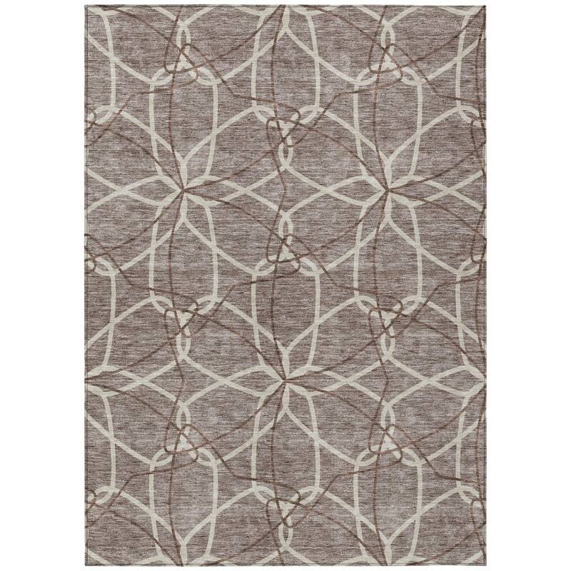 HomeRoots Geometric Modern Rectangle Outdoor Rug