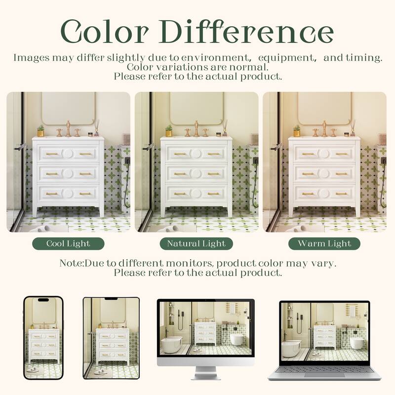 Freestanding Single Dresser Set with 3 Drawers