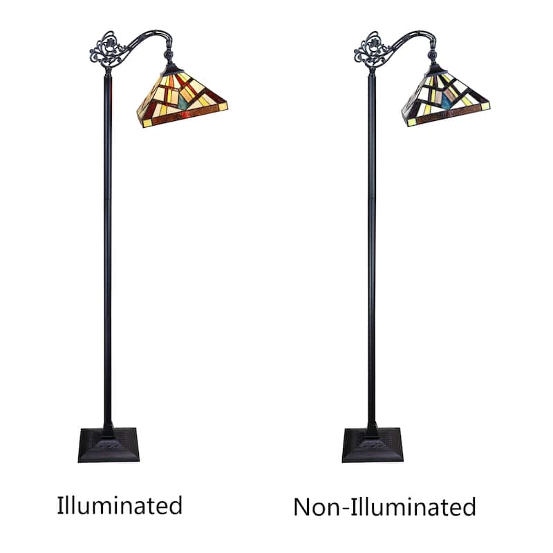 Tiffany-Style Mission Design Blackish Bronze Floor Lamp
