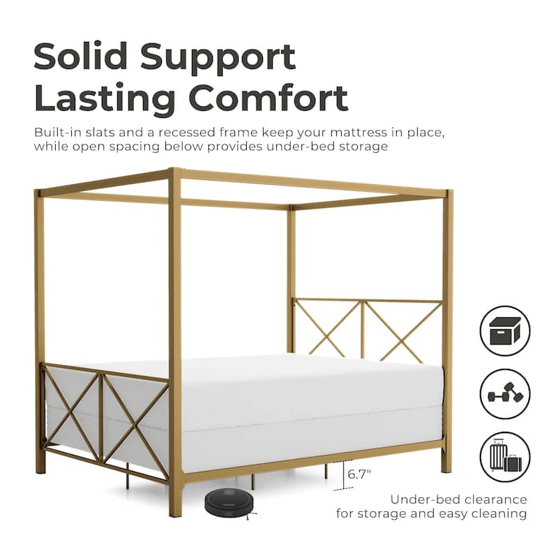 Furniture of America Rosemarie Canopy Metal Bed