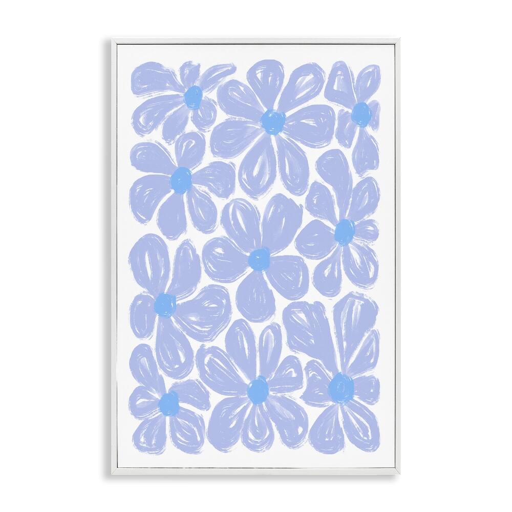 Stupell Blue Blooms Patterned Framed Giclee Art Design By Martina Pavlova