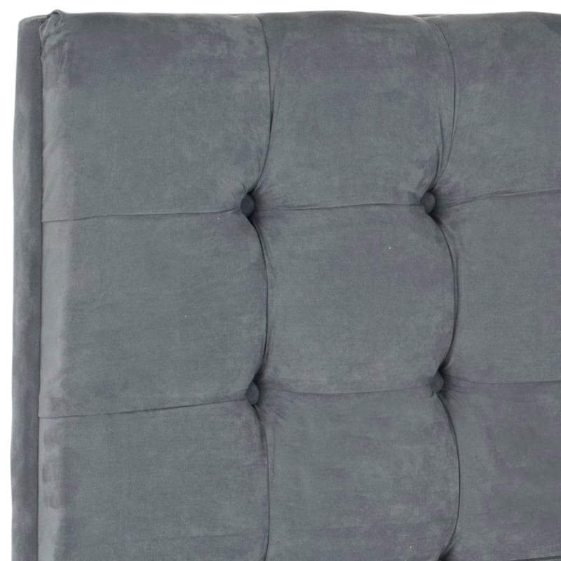 SAFAVIEH Kiana Steel Blue Velvet Upholstered Tufted Headboard