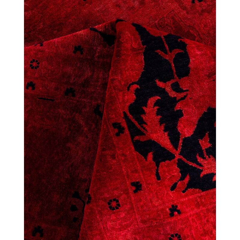 Contemporary Overdyed Wool Hand Knotted Area Rug - 9' 1" x 11' 10"