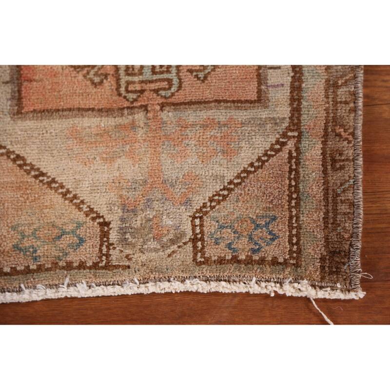 Hand Knotted Oriental 100% Wool Carpet Transitional Tribal Peach Anatolian Area Rug - 2' 5'' X 1' 5''