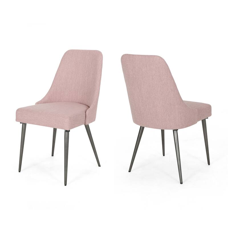 Upholstered Dining Chairs Set of 2, Dining Room Kitchen Chairs with Back, Modern Fabric Dinner Chairs with Metal Legs