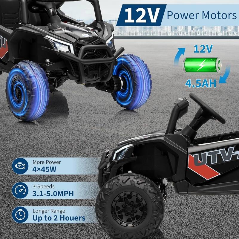 12V UTV Truck Kids Ride On Car, Switchable,Electric Vehicle with Remote