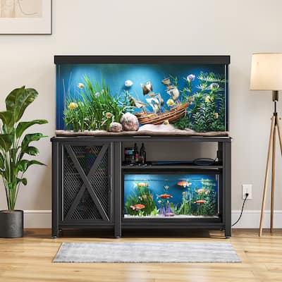 Moasis 55-75 Gallon Aquarium Stand with Power Outlets,Fish Tank Stand with Storage Cabinet