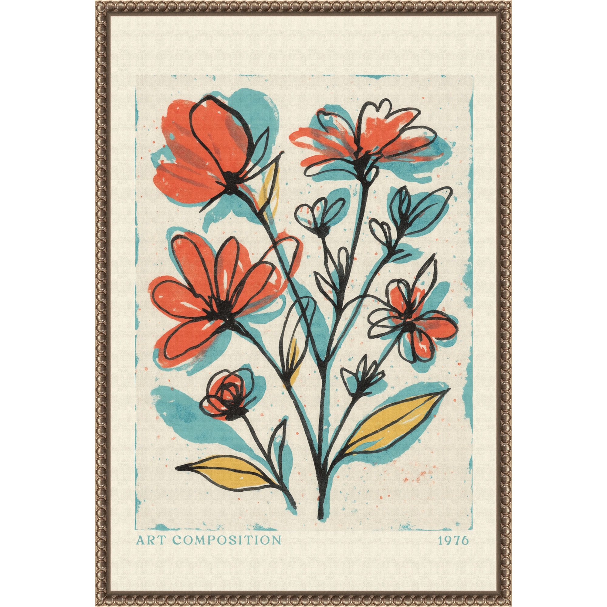 Blooming Sketches by Treechild Framed Canvas Wall Art