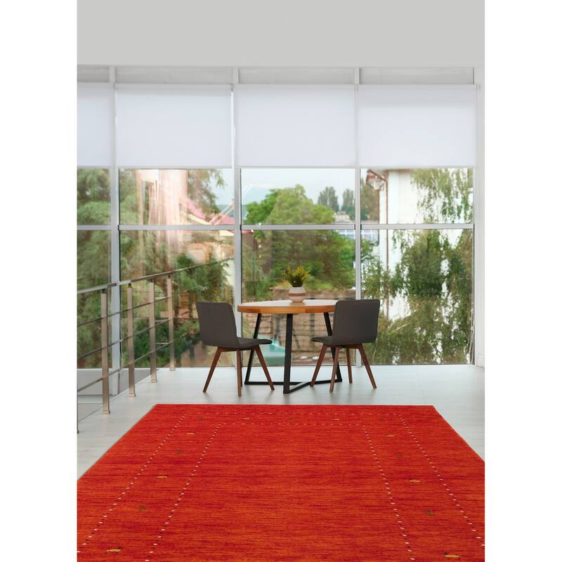 ECARPETGALLERY Hand Loomed Kashkuli Gabbeh Light Red Wool Rug - 5'1 x 7'10