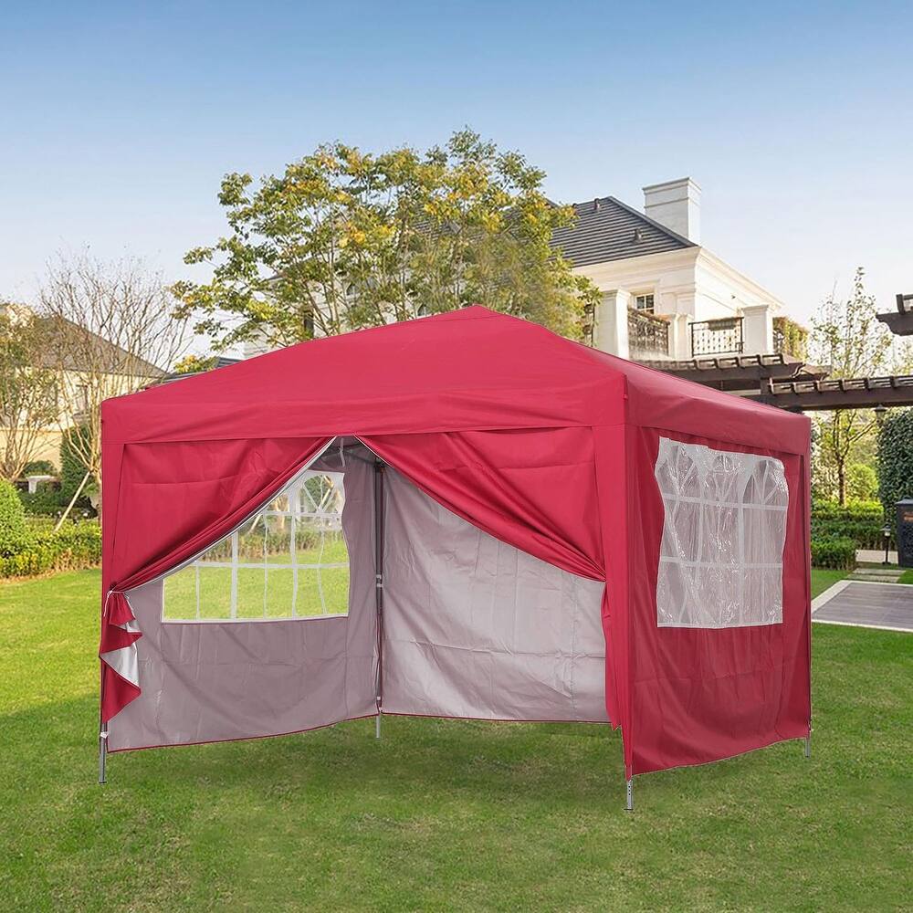 Ainfox 10x10ft Outdoor Pop Up Canopy Tent with 4 Removable Sides and Carrying Bag