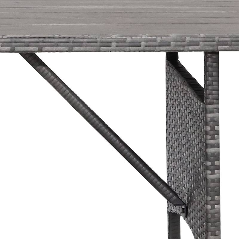 AECOJOY Outdoor Rectangle Wicker Dining Table