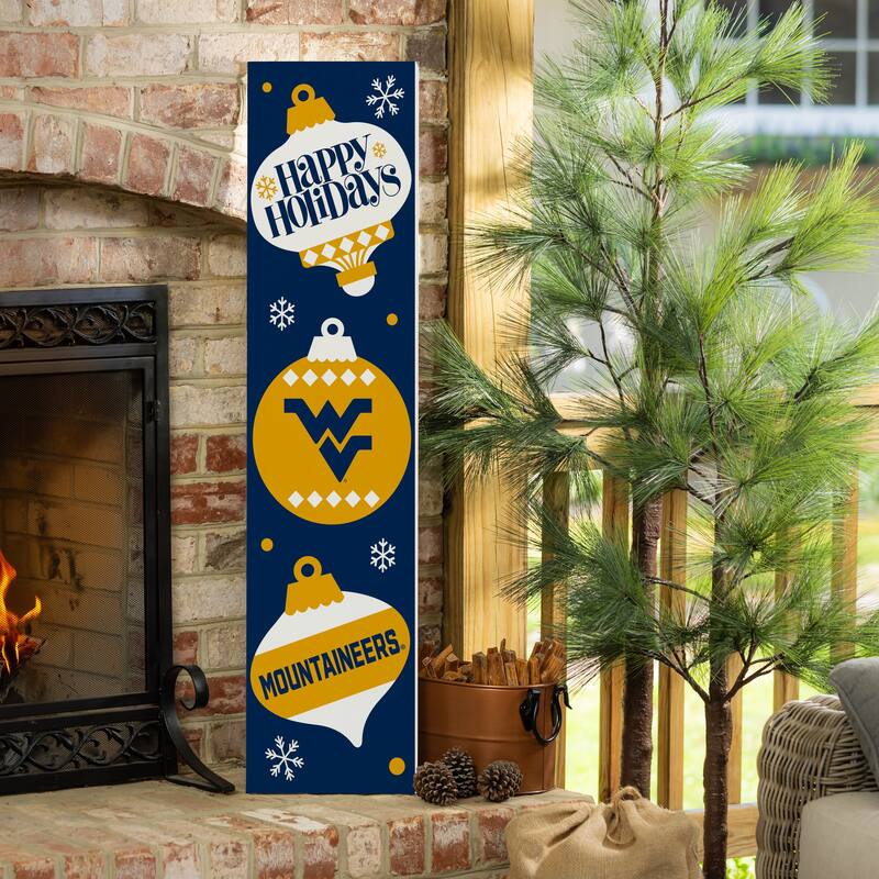 47" Double Sided Seasonal Porch Leaner, West Virginia University - 47" x 11.25" - Christmas
