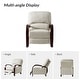 preview thumbnail 4 of 17, Alex Mid-century Modern Genuine Leather Manual Recliner with Wooden Curved Arms