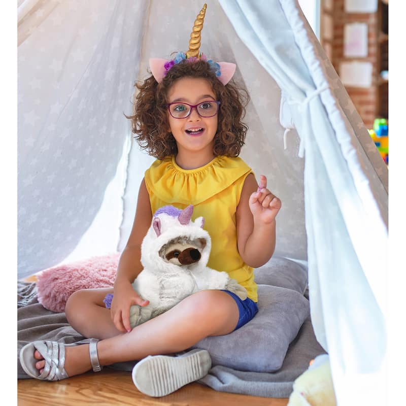 DolliBu Sloth Unicorn Plush Stuffed Animal Toy with Removable Outfit - 7.5 inches