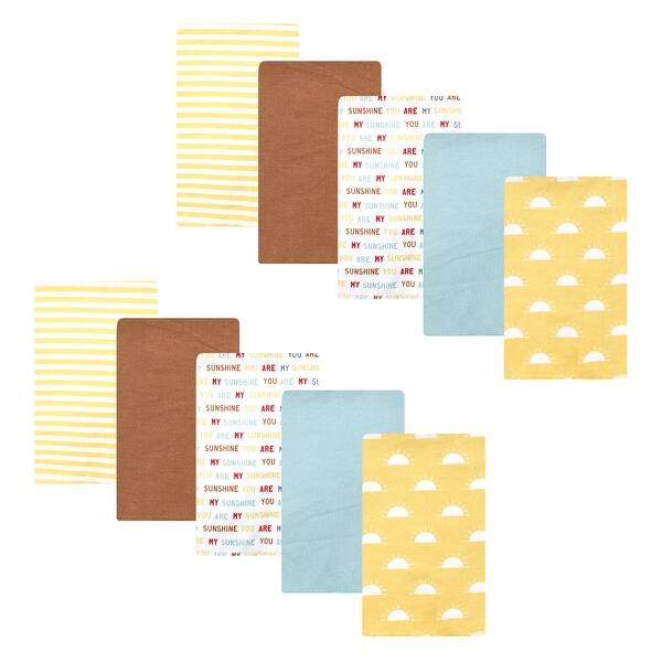 slide 1 of 1, Hudson Baby Cotton Flannel Burp Cloths, My Sunshine 10 Pack, One Size - My Sunshine 10 Pack - One Size One Size - My Sunshine 10 Pack
