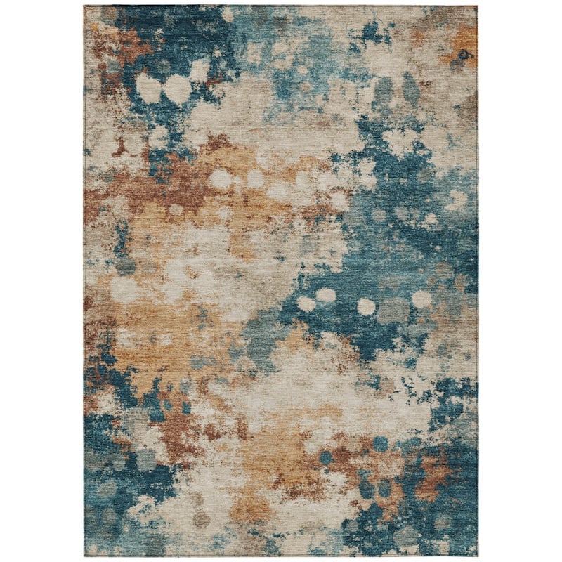 HomeRoots Abstract Transitional Rectangle Outdoor Rug