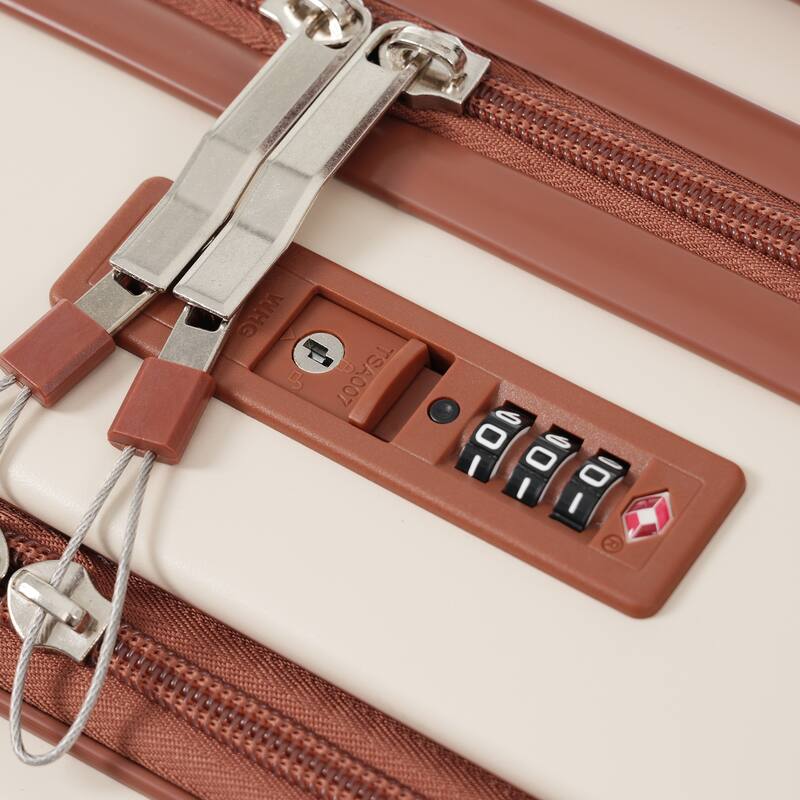 Classic 3 Piece Expandable Luggage, Front Opening ABS Hardside Carry on Suitcase with Handle Bag Spinner Wheels and TSA Lock