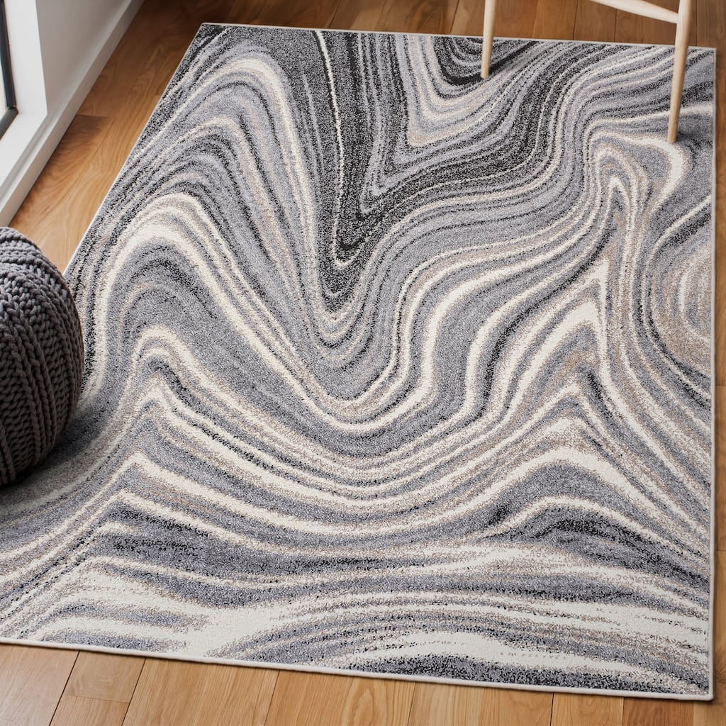 JONATHAN Y Zoe Contemporary Glam Abstract Marble Area Rug