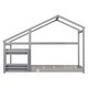 preview thumbnail 13 of 12, Twin Size Solid Wood Kids House Bed Frame with Shelf, Roof and Slats